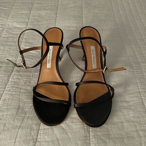 Emme Parsons Loop Heel in Black Nappa | 38.5